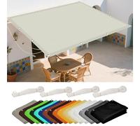 Tenda Parasole 2 x 3 m Protezione Solare Raggi UV Rettangolare Telo Ombra Antipolvere Protezione Antivento per Patio, Pergola, Cortile, Balcone, Beige