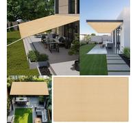 Tenda Parasole 320 x 530 cm Anti UV 98% Parasole Rete Ombreggiante con Corde e Occhiello Ideali per Cortile Patio e Campeggio, Giallo sabbia