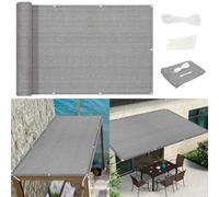 Tenda parasole, 450 x 450 cm, protezione dai raggi UV, per patio, giardino, balcone, campeggio, colore grigio chiaro, traspirante, con occhielli per uso esterno
