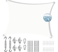 Tenda parasole 6 x 6 m, protezione UV al 95%, resistente, rettangolare, con kit di installazione, per cortile, giardino, patio, pergola, soluzione ombreggiante per esterni, colore bianco