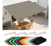 Tenda Parasole 8 x 8 m Protezione Solare Raggi UV Rettangolare Telo Ombra Antipolvere Protezione Antivento per Patio, Pergola, Cortile, Balcone, Cachi
