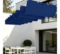 Tenda Parasole a Onda Retrattile 850 x 360 cm Impermeabile Tenda da Sole Pergolato Resistente per Patio, Terrazza, Giardino, Veranda, Protezione Esterna, Blu Scuro