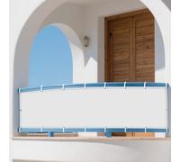 Tenda Parasole a Vela 120 x 310 cm Protezione Raggi UV Facile da Installare Rete Parasole Antipioggia, Antivento e Resistente Al Sole per Giardino, Terrazzo e Piscina, Bianco
