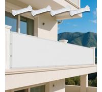Tenda Parasole a Vela 120 x 480 cm Protezione Raggi UV Rete Ombreggiante con Occhielli Protezione Solare Antivento con Corda Libera per Giardino Terrazzo e Campeggio, Bianco
