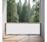 Tenda Parasole a Vela 130 x 465 cm Rettangolare 98% Anti-Uv Rete Parasole Protezione Solare e Uv, Antistrappo per Giardino, Balcone, Piscinae, Terrazza, Bianco