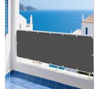 Tenda Parasole a Vela 174 x 460 cm Protezione Solare Raggi UV Rete Parasole Protezione Solare Antivento con Fune per Esterno, Giardino, Terrazzo e Campeggio, Grigio Scuro