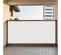 Tenda Parasole a Vela 190 x 330 cm Protezione Solare Raggi UV Rettangolo Telo Ombra con Fune Occhiellato Protezione UV Adatto per Giardino Terrazzo e Campeggio, Bianco