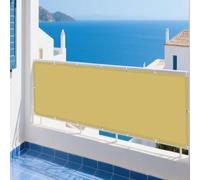 Tenda Parasole a Vela 222 x 560 cm Protezione Solare Raggi UV Rete Parasole Protezione Solare Antivento con Fune per Esterno, Giardino, Terrazzo e Campeggio, Giallo sabbia