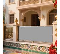 Tenda Parasole a Vela 270 x 385 cm Pes Poliestere Impermeabile Rettangolare Telo Ombra Vela Ombreggiante Protezione Raggi UV per Esterno per Giardino, Balcone, Grigio Chiaro