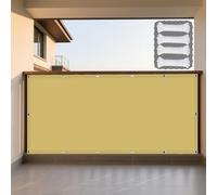 Tenda Parasole a Vela 360 x 400 cm Protezione Solare Raggi UV Rettangolo Telo Ombra con Fune Occhiellato Protezione UV Adatto per Giardino Terrazzo e Campeggio, Giallo sabbia