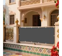 Tenda Parasole a Vela 370 x 370 cm Pes Poliestere Impermeabile Rettangolare Telo Ombra Vela Ombreggiante Protezione Raggi UV per Esterno per Giardino, Balcone, Grigio Scuro
