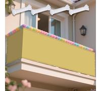 Tenda Parasole a Vela 450 x 520 cm Antivento/Protezione UV Vela Ombreggiante Antivento Impermeabile Rettangolare con Occhielli Ideali per Cortile Patio e Campeggio, Giallo sabbia