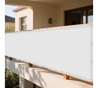 Tenda Parasole a Vela 72 x 325 cm 98% Protection Contre Les Rayons UV Tende per Pergolato Antivento con Fune e Occhiellato per Giardino per Terrazza Giardino, Bianco