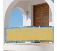 Tenda Parasole a Vela 80 x 130 cm Protezione Raggi UV Facile da Installare Rete Parasole Antipioggia, Antivento e Resistente Al Sole per Giardino, Terrazzo e Piscina, Color Crema