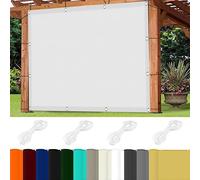 Tenda parasole a vela con protezione UV, 1,4 x 7,5 m, 98% blocco UV, in poliestere, con occhielli e cordini, per patio, pergola, giardino, colore: bianco