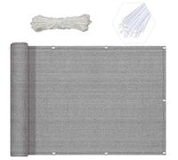 Tenda parasole a vela da 1,6 x 7 m, protezione UV e vento, in polietilene ad alta densità, per giardino e spiaggia, colore grigio, ideale per la sicurezza solare e il relax all'aperto