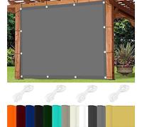 Tenda parasole a vela da 1,7 x 7 m, 98% protezione dai raggi UV, in poliestere, con 4 corde da 1,5 m, per pergola, patio, giardino, prato, colore grigio chiaro