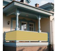 Tenda Parasole a Vela Giardino 200 x 260 cm Pes Poliestere Impermeabile Copertura Antipolvere Anti UV Antivento con Occhielli con Fune per Esterno per Giardino, Balcone, Giallo sabbia