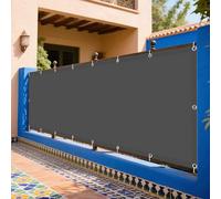 Tenda Parasole a Vela Giardino 200 x 370 cm Anti UV 98% Parasole Impermeabile Rete Termica Anti UV Antivento con Occhielli con Fune per Esterno Terrazzo Balcone Giardino, Grigio Scuro