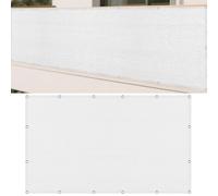 Tenda Parasole a Vela Giardino 220 x 550 cm Rettangolare 98% Anti-Uv Panno Ombreggiante Antipioggia, Antivento e Resistente Al Sole per Giardino e Terrazza, Piscina, Bianco