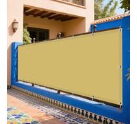 Tenda Parasole a Vela Giardino 320 x 550 cm Anti UV 98% Parasole Impermeabile Rete Termica Anti UV Antivento con Occhielli con Fune per Esterno Terrazzo Balcone Giardino, Giallo sabbia