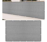 Tenda Parasole a Vela Giardino 370 x 470 cm Rettangolare 98% Anti-Uv Panno Ombreggiante Antipioggia, Antivento e Resistente Al Sole per Giardino e Terrazza, Piscina, Grigio Chiaro