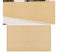 Tenda Parasole a Vela Giardino 420 x 500 cm Rettangolare 98% Anti-Uv Panno Ombreggiante Antipioggia, Antivento e Resistente Al Sole per Giardino e Terrazza, Piscina, Giallo sabbia