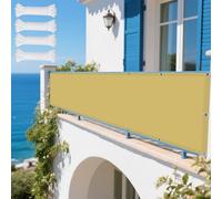 Tenda Parasole a Vela Giardino 490 x 530 cm Protezione UV 98% Copertura Antipolvere Antivento con Fune e Occhiellato per Giardino, Balcone, Piscinae, Terrazza, Color Crema