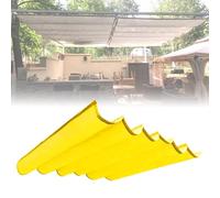 Tenda parasole a vela retrattile con kit di installazione, 1,5 x 4 m, colore giallo, perfetta per terrazze, balconi, pergole e giardini, protezione UV, facile da installare