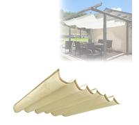Tenda parasole a vela retrattile resistente ai raggi UV, con kit di installazione, ideale per terrazze, balconi, giardini, beige, 2 x 8 m