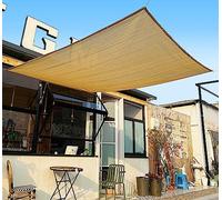 Tenda parasole beige, 3 x 3 m, resistente ai raggi UV, traspirante, antivento, per giardino, balcone, esterni, 4 x 5 m, 5 x 3 m, anti-invecchiamento, antipolvere, perfetta per terrazze e serre