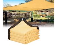 Tenda parasole beige per esterni, protezione dai raggi UV, resistente al calore, tessuto HDPE, occhielli rinforzati, per terrazze e terrazze, 6 x 6 m, perfetta per l'ombra del cortile