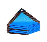 Tenda parasole blu, in rete ispessita, resistente ai raggi UV, per balcone, piscina, villa, cortile, veranda, tessuto ombreggiante (3 x 6 m)