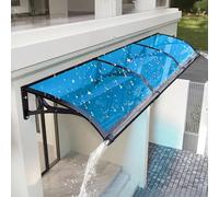 Tenda parasole blu resistente, 100 x 160 cm, policarbonato UPF 50+ con staffa in alluminio, facile installazione, copertura per patio per ingresso e finestra