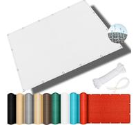 Tenda parasole con corde, resistente alle intemperie, in HDPE, traspirante, quadrata, per balcone e giardino, protezione dai raggi UV, colore bianco, 230 x 500 cm