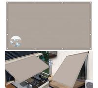 Tenda parasole con protezione UV, 1,6 x 3,2 m, 98% UV, in PES, con corda, per patio, giardino, balcone, uso esterno, colore cachi
