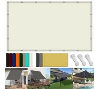 Tenda parasole con protezione UV, 150 x 800 cm, tessuto in poliestere con occhielli, per piscina, auto, campeggio e patio, colore avorio