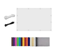 Tenda parasole contro i raggi UV, 95% impermeabile, resistente al vento, per giardino, patio, balcone, resistente agli strappi, installazione senza fori (bianco puro, 0,9 x 4 m)