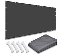 Tenda parasole da 1,9 x 4,5 m, con occhielli e corde, protezione UV per esterni, per patio, giardino, terrazza, balcone, telo ombreggiante grigio scuro con kit di installazione