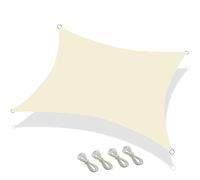 Tenda parasole da 4,5 x 5 m, resistente alle intemperie, in PES Oxford, protezione esterna per cortile e prato, colore: beige, ideale per terrazze e giardini.