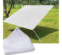 Tenda parasole da 5,5 x 5,5 m, protezione UV per balcone, tessuto resistente alle intemperie e traspirante per piante/serre/fienili, tenda da sole bianca per esterni