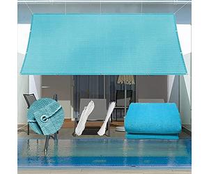 Tenda Parasole Da Esterno, Rettangolare, 1,5X8 M, Impermeabile, Colore Azzurro Cielo, per Giardino E Patio, con Protezione Uv Al 95% E Ombreggiatura Al 98%, Ideale per Il Cortile, con Fascet
