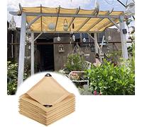 Tenda parasole da giardino, con occhielli, da 1 x 2 m a 4 x 8 m, protezione UV 90%, colore beige, tenda parasole per esterni, per patio, piscina e giardino, 5 x 11 m