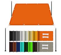 Tenda parasole da giardino, impermeabile, 3,5 x 8 m, rettangolare, con corde incluse, per patio e giardino, protezione dai raggi UV, colore arancione brillante