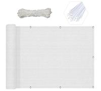 Tenda parasole da giardino per esterni, 3,6 x 3,6 m, protezione UV, rettangolare, in HDPE, per prato, cortile e patio, protezione dal vento e dal sole, riparo bianco per il massimo comfort all'aperto