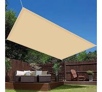 Tenda parasole di alta qualità, 3,2 x 6,5 m, in tessuto HEPE traspirante, resistente ai raggi UV, per esterni, patio, giardino, balcone, include 4 corde e occhielli, colore: giallo brillante