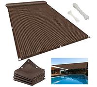 Tenda parasole di alta qualità, resistente ai raggi UV e al vento, 3,6 x 5,5 m, in polietilene ad alta densità (HDPE), per giardino, patio, prato, perfetto per proteggere dal sole, colore: marrone