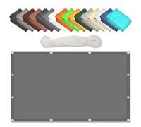 Tenda parasole durevole per balcone, 3,2 x 3,2 m, protezione UV al 98%, resistente alle intemperie, per giardino, patio, cortile, con occhielli e corde, colore grigio chiaro