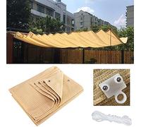 Tenda parasole estensibile per patio, retrattile, resistente ai raggi UV, 85% impermeabile, ad asciugatura rapida, traspirante, vela ombreggiante per pergola, beige, rettangolare per una migliore