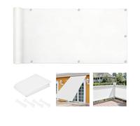 Tenda parasole esterna per balcone e terrazzo - 4.9x5.8m Bianco - paravento impermeabile anti UV, schermo isolante resistente alle intemperie per giardino, pergola e spazio verde